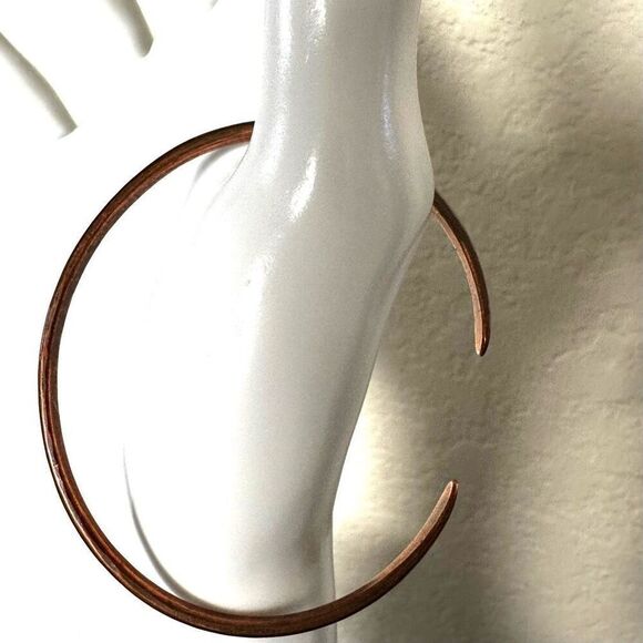 Copper open  cuff bangle bracelet - Picture 4 of 10